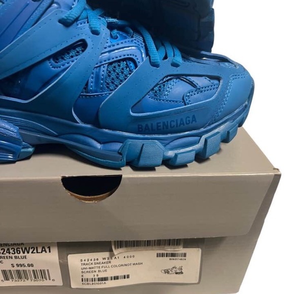 Balenciaga Track Trainers Low Top Platform Sneakers Blue US 5 WMNS - Picture 4 of 10
